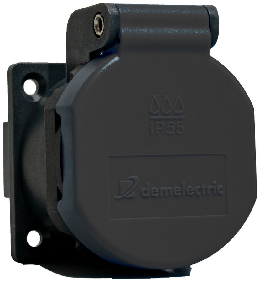 EB-Steckdose Typ 25 DEM IP55 16A 400V Dichtung IK07 anthrazit/Deckel anthrazit