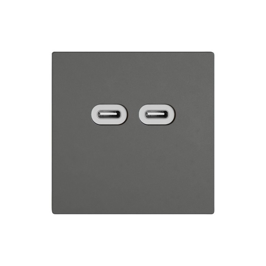 USB-Ladesteckdose EDIZIO.liv SNAPFIX® 230VAC 18W 2×USB Typ C dgu