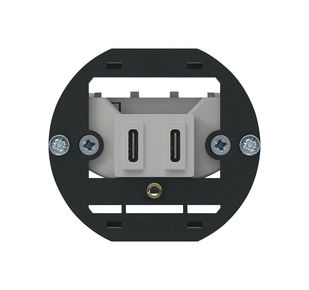 USB-Ladesteckdose Hager C-C 20W 5V aluminium