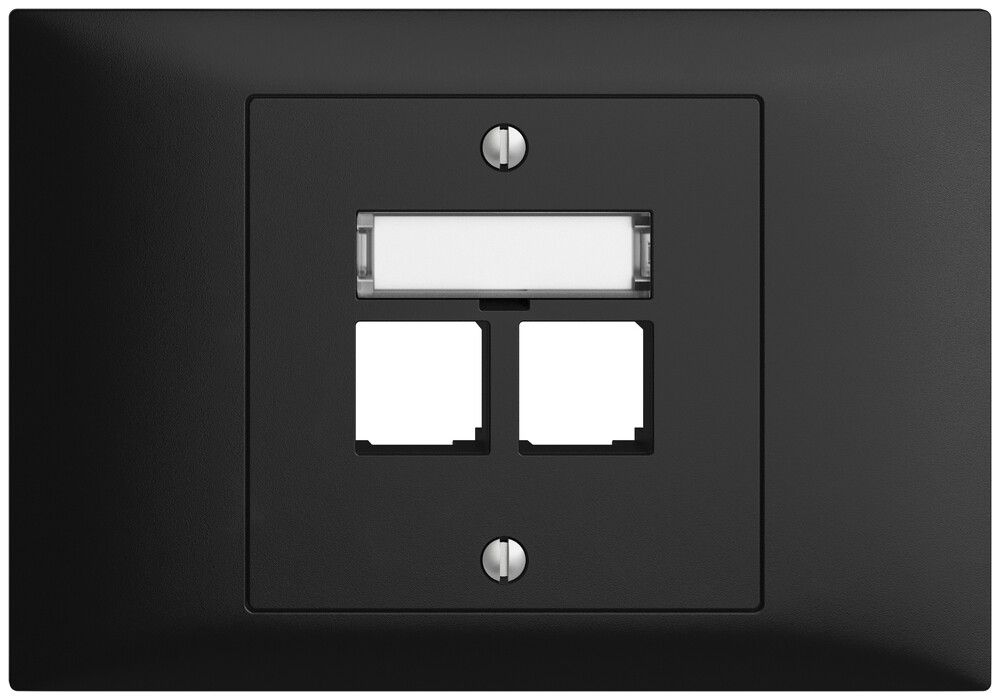 EB-Montageset S-One EDIZIOdue BKE für 2×RJ45 gerade, schwarz