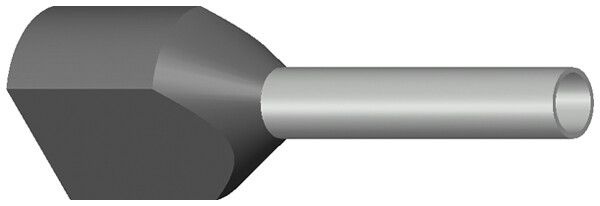 Capocorda doppio isolato 2× 0.75mm² L=10mm DIN grigio