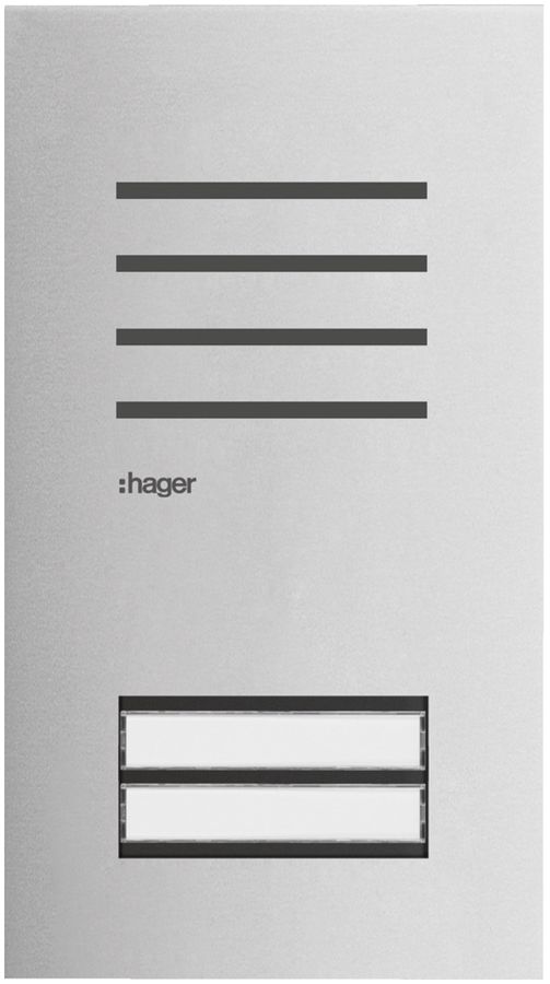 Aussenstation Audio Hager elcom.one 2-Draht für 2Wohnungen Edelstahl