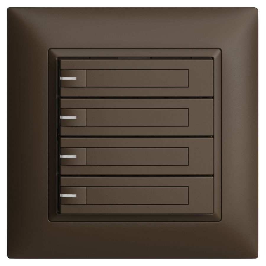 UP-KNX-Taster RGB EDUE FMI, 250mW, m.RGB-LED, m.Papier, 4×Taste, 1×Tastenb., cof