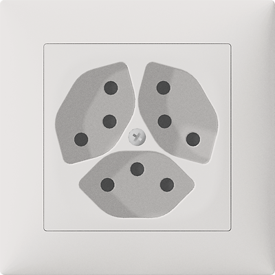 UP-Steckdose SIDUS 3×T13 weiss mit shutter