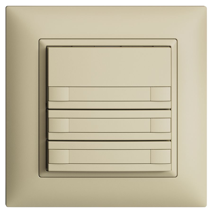 UP-KNX-Taster RGB EDUE FMI, 250mW, o.LED, m.Papier, 3×Taste, 2×Tastenb., van