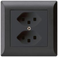 UP-Steckdose kallysto.line 2×T23 schwarz mit Steckklemmen