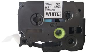 Schriftbandkassette kompatibel zu OZE-241, 18mm×8m, weiss/schwarz