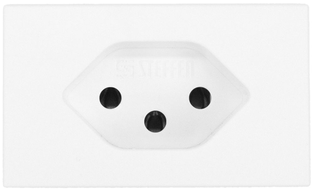 EB-Steckdose Steffen FLF 3/5, 1×T13 10A, mit Steckklemmen, weiss