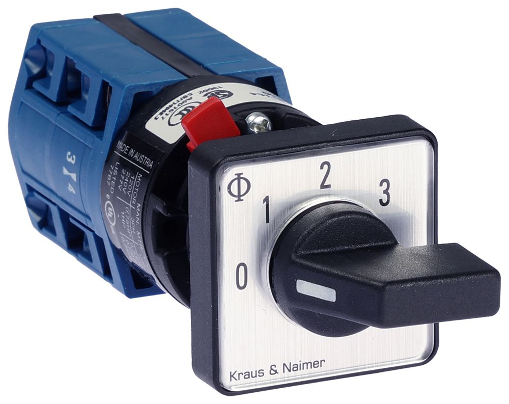 Interrupteur à gradation INC K&N CG4.A241.FS2, 10A/400V 1L 30×30mm "0-1-2-3"