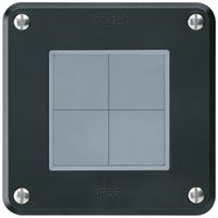 UP-KNX-Taster Hager BA robusto C 4-fach 86×86mm schwarz