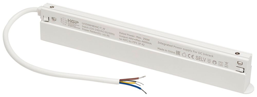 Alimentation LED SLV TRACK Intrack rail conducteur 250W 48V DALI 268mm blanc