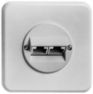 UP-Anschlussdose PMI 43 2RJ45 getrennt, weiss