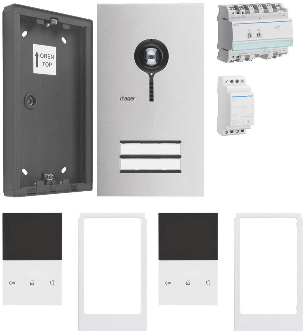 AP-Video-Set Hager elcom.start für 2 Wohnungen