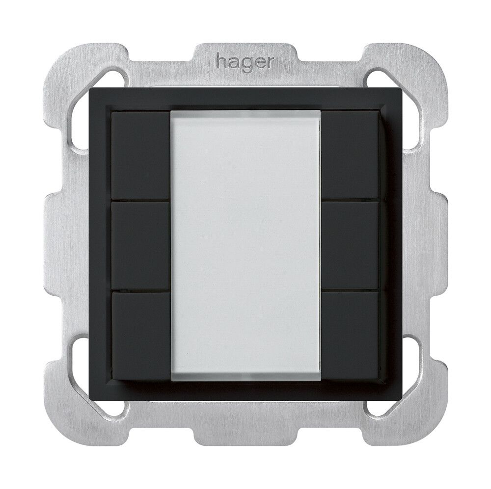 Poussoir universel ENC 6×KLA B avec LED noir