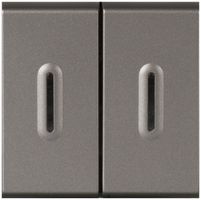 EB-Leuchtwippschalter MOS magnesium 1/3+3/1L mit LED Kontroll