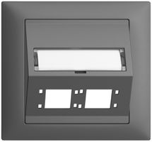 EB-Montageset EDIZIOdue FKE Schrägauslass 2×R&M Kat.6A/LC spezial, dunkelgrau