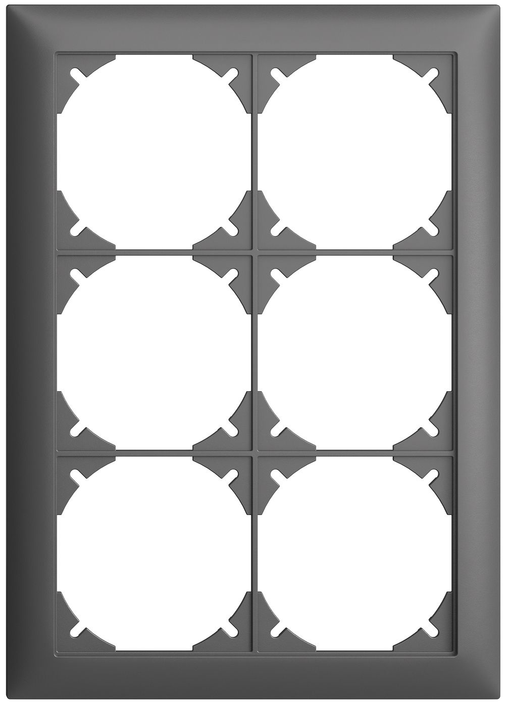 Abdeckrahmen EDIZIOdue 2×3 dunkelgrau