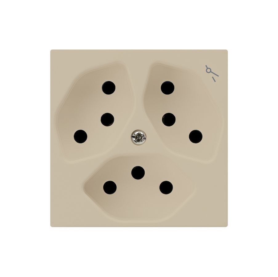 Steckdose kallysto 3×T13 beige mit Kinderschutz