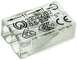 Verbindungsklemme Woertz 2P 0.5…2.5mm² weiss transparent