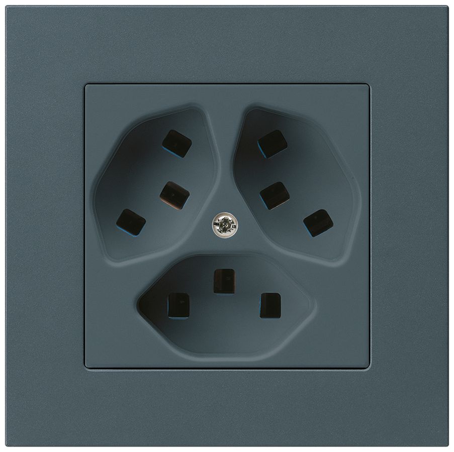 Prise ENC Hager kallysto.pro 3×T23 C anthracite