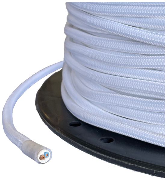 Textilkabel Elektrogros TDLR H03VV-F 2×0.75mm² LN weiss 50m