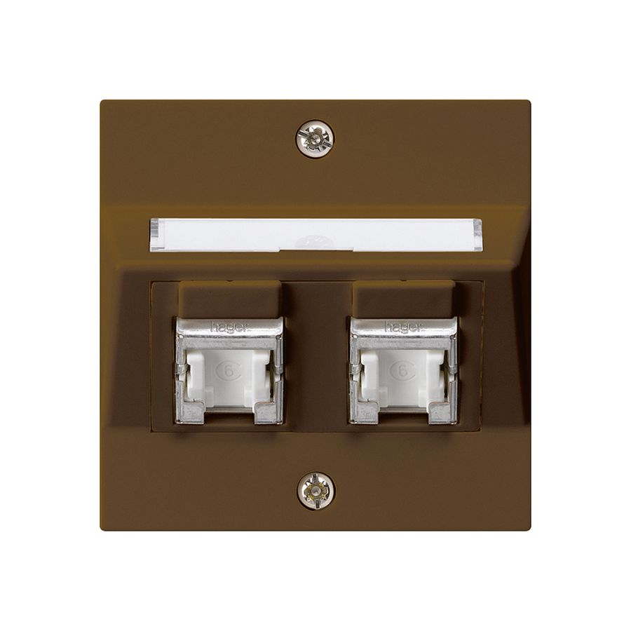 UP-Montage-Set kallysto A Kat.6 2RJ45/s braun