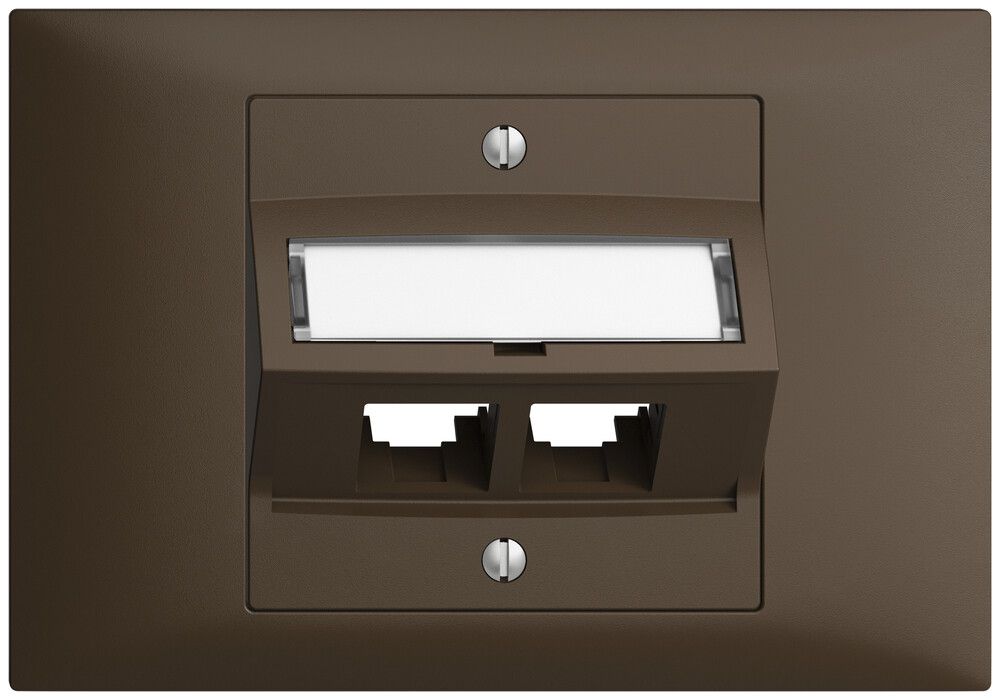 EB-Montageset S-One EDIZIOdue BKE für 2×RJ45 schräg, coffee