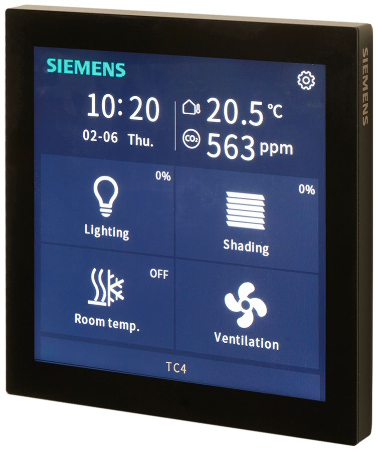 UP-Touchpanel KNX Siemens UP 204S22 4" 480×480px schwarz