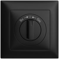 Kit frontal EDIZIOdue Su->I<-Giù noir 88×88mm pour contact pivotant