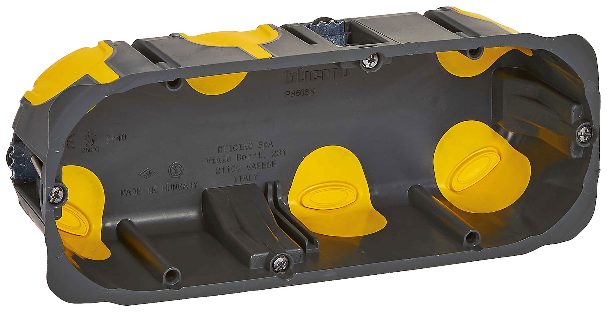 Hohlwanddose Legrand Bticino 183×71mm 52mm 6 Module grau