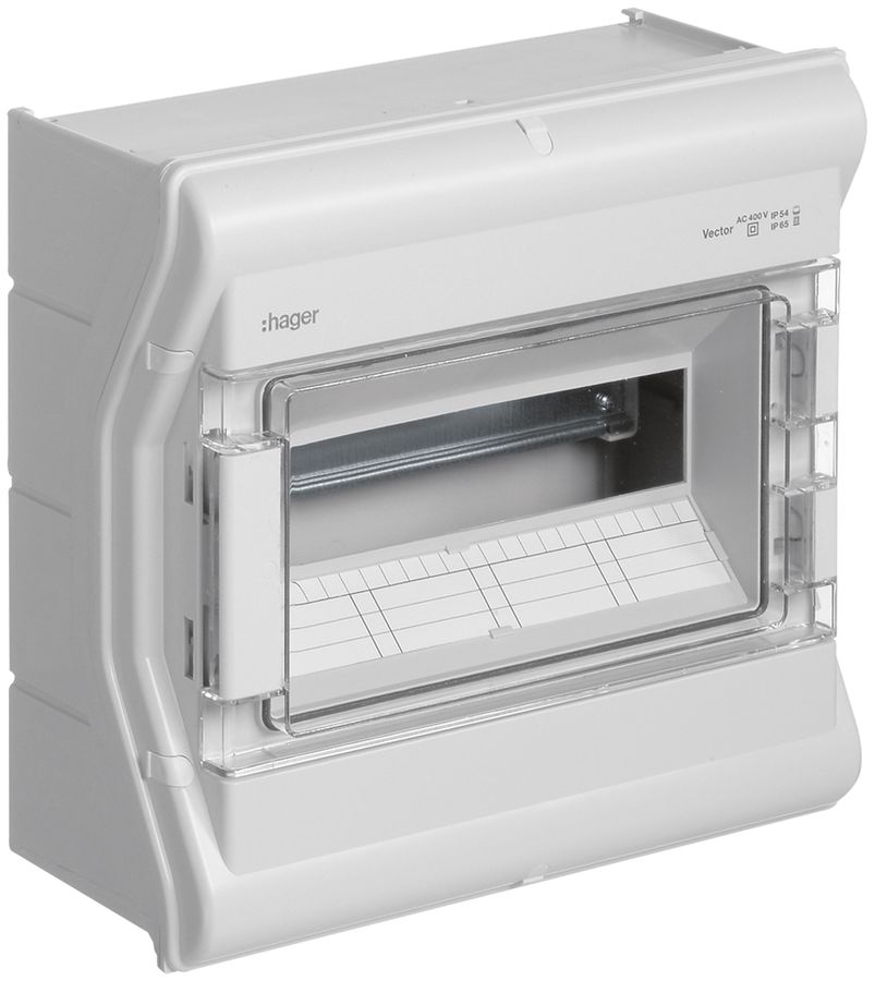 AP-Kleinverteiler Hager vector 1-reihig 12TE IP65 310×302×151mm