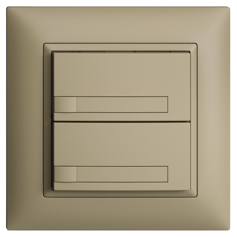 UP-KNX-Taster RGB EDUE FMI, 250mW, o.LED, m.Papier, 2×Taste, 1×Tastenb., sa