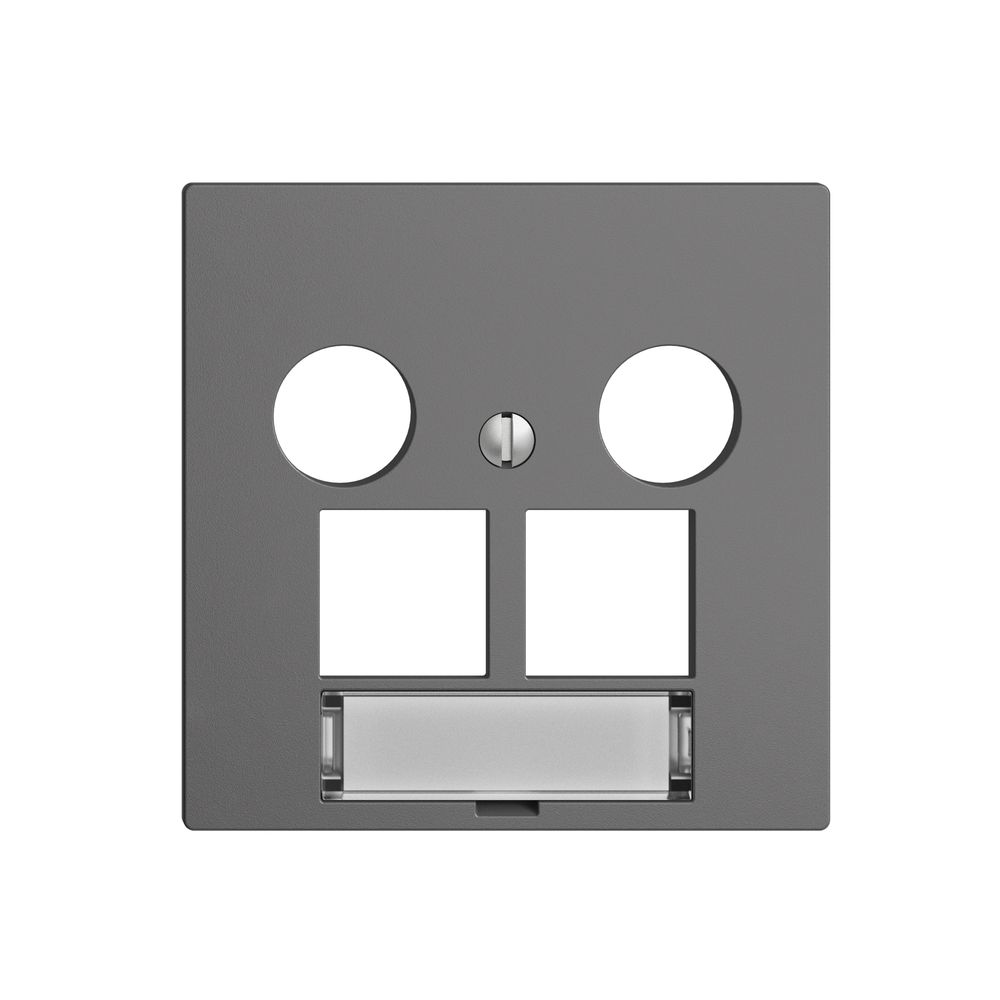 Abdeckset EDIZIOdue F, f.EASYNET-Multimediadose 5…2000MHz, f.2×RJ45 S-One, dgu