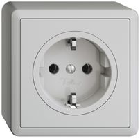 AP-Steckdose Feller EDIZIOdue Schuko 16A 230V 74×74mm hellgrau