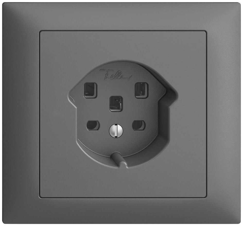EB-Steckdose EDIZIOdue T25 16A dunkelgrau, mit Steckklemmen