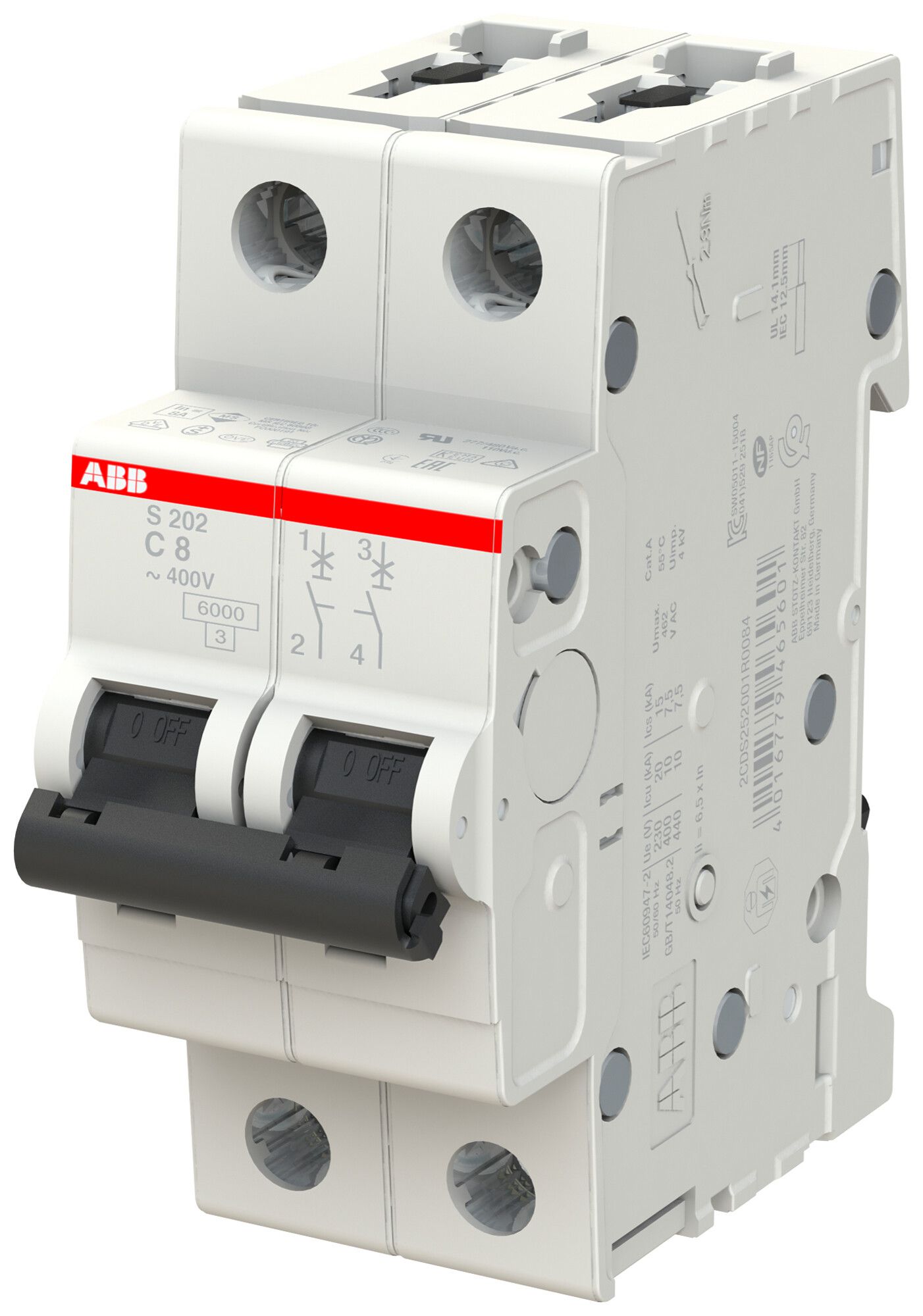 Leitungsschutzschalter ABB S202-C8 8A C 6kA