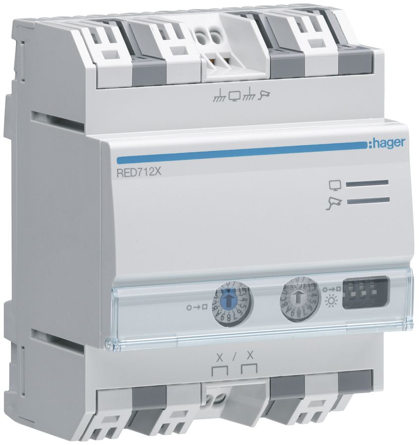 REG-Video-Umsetzer Hager RED712X 2-Draht, 75Ω-Signal