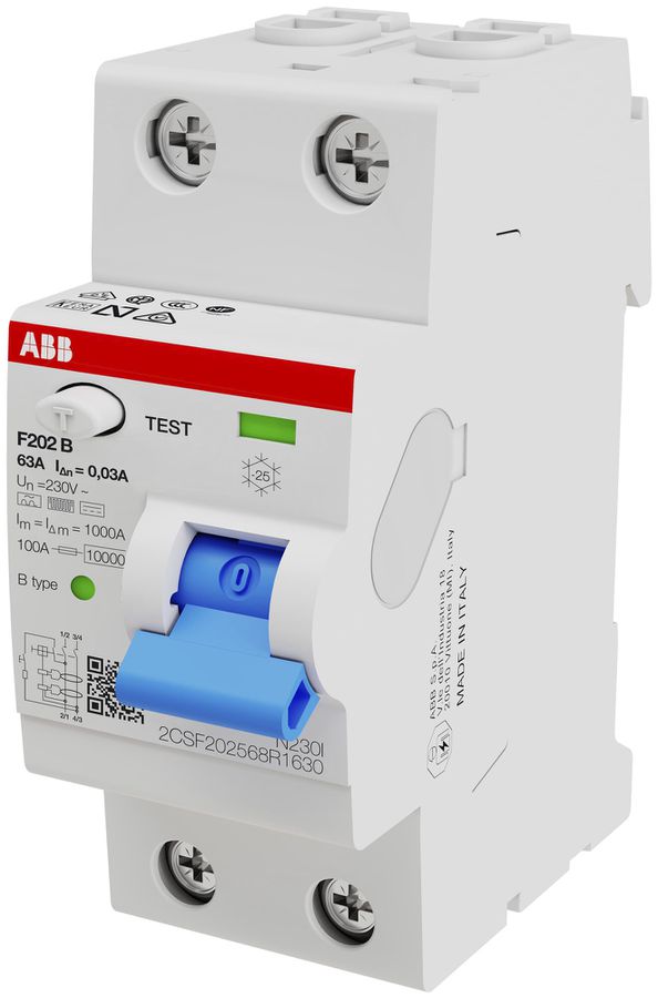 Interruttore differenziale proM compact 1PN tipo B, 63A 30mA 2UM leggr.ritardato