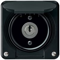 Schlüsselschwenktaster robusto 1P 2NO 2CO 20A 250V 86×86mm schwarz