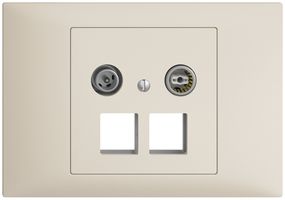EB-Multimediadose 11dB Edue BKE, Enddose/Durchgangsdose, f.2×RJ45 Keystone, cr