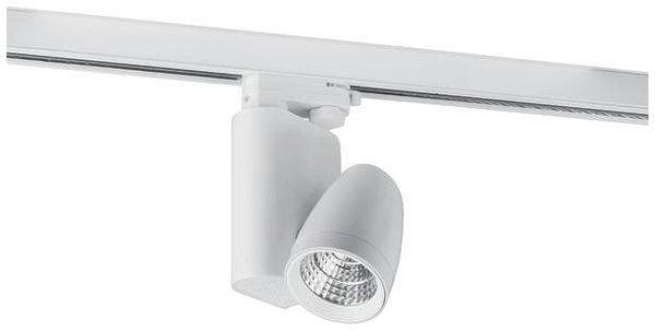Projecteur LED pour rail Brumberg12W 230V 3000K 840lm Ø90 blanc