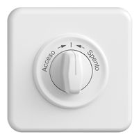 Kit frontale STANDARDdue Acceso->I<-Spento bianco 90×90mm per pulsante girevole