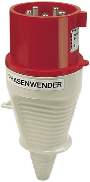 Phasenwender-Stecker CEEtyp 5L 32A 6h IP44 Kontakte vernickelt