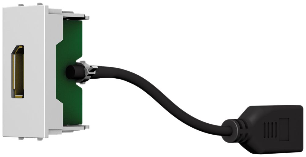 DisplayPort-Modul Cecoflex für AV-Montagesystem, f/f, Kabel, weiss