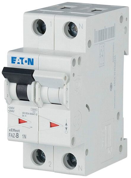 Disgiuntore Eaton FAZ-B6/1N 2P 230V B 6A 10kA 2UM