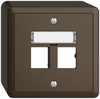 Kit montaggio AP EDIZIOdue uscita dritta, per 2×RJ45 freenet, coffee