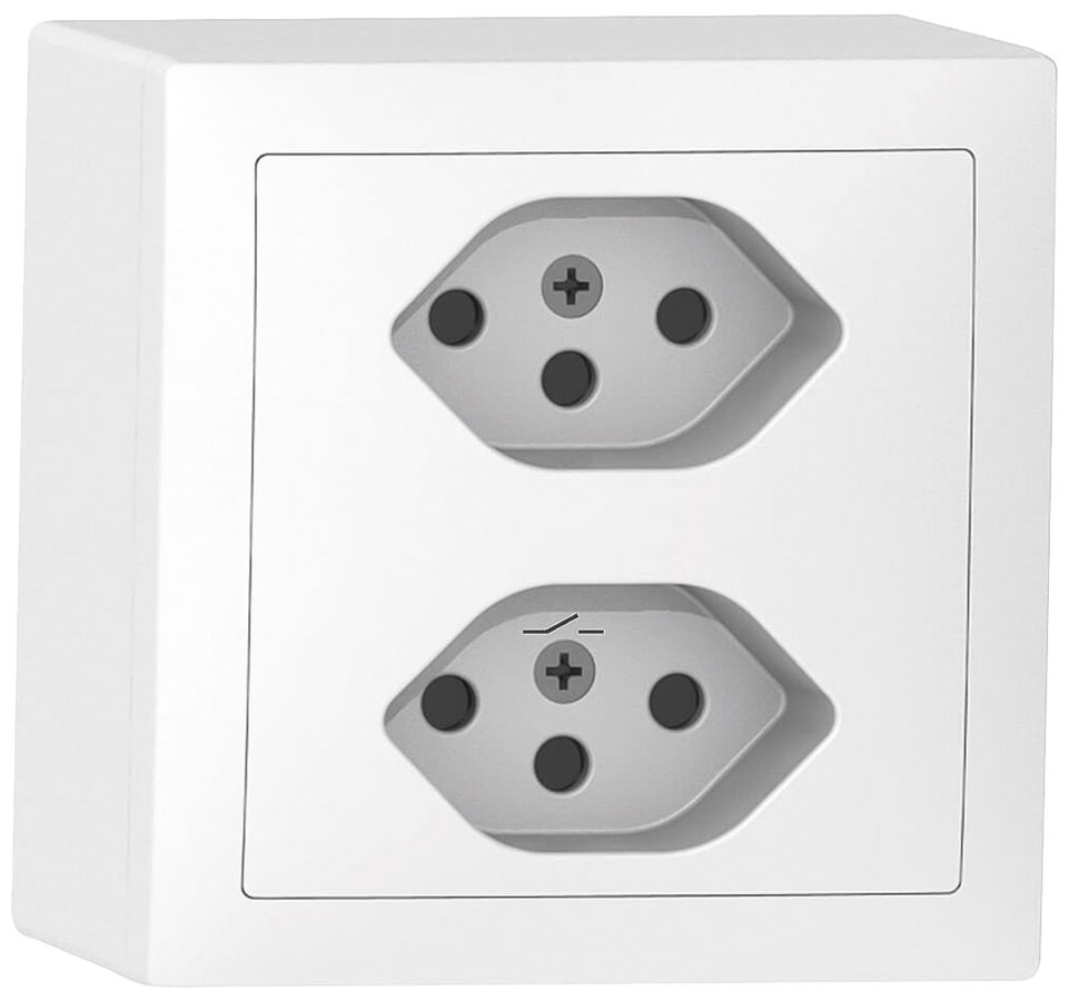 AP-Steckdose Sidus 2×T13S weiss