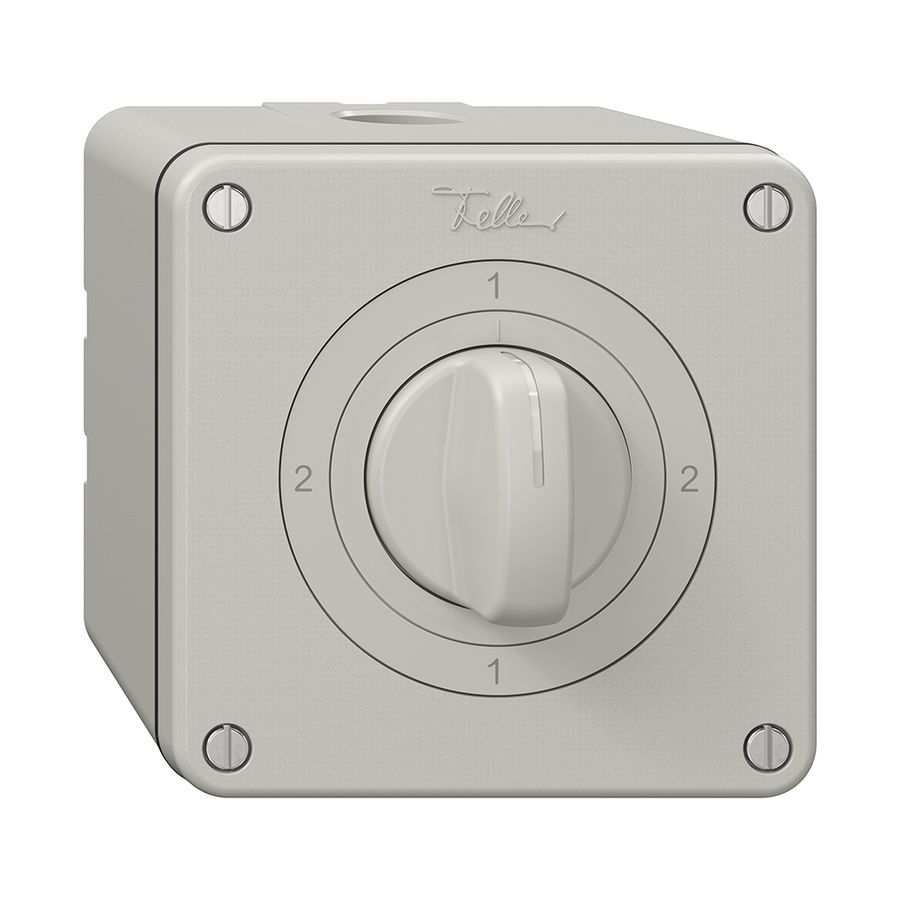 NAP-Drehschalter NEVO, 3/2L, mit Drehgriff, KS, 2-1-2-1, lichtgrau