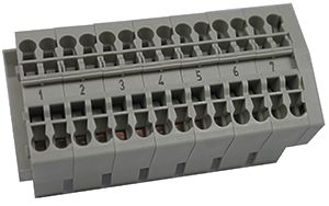 Borne de commande Hager univers Z 7L numéroté 1…7 4×2.5mm²