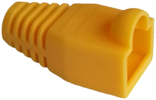 Douille anti-pliage jaune, pour fiche RJ45, droite
